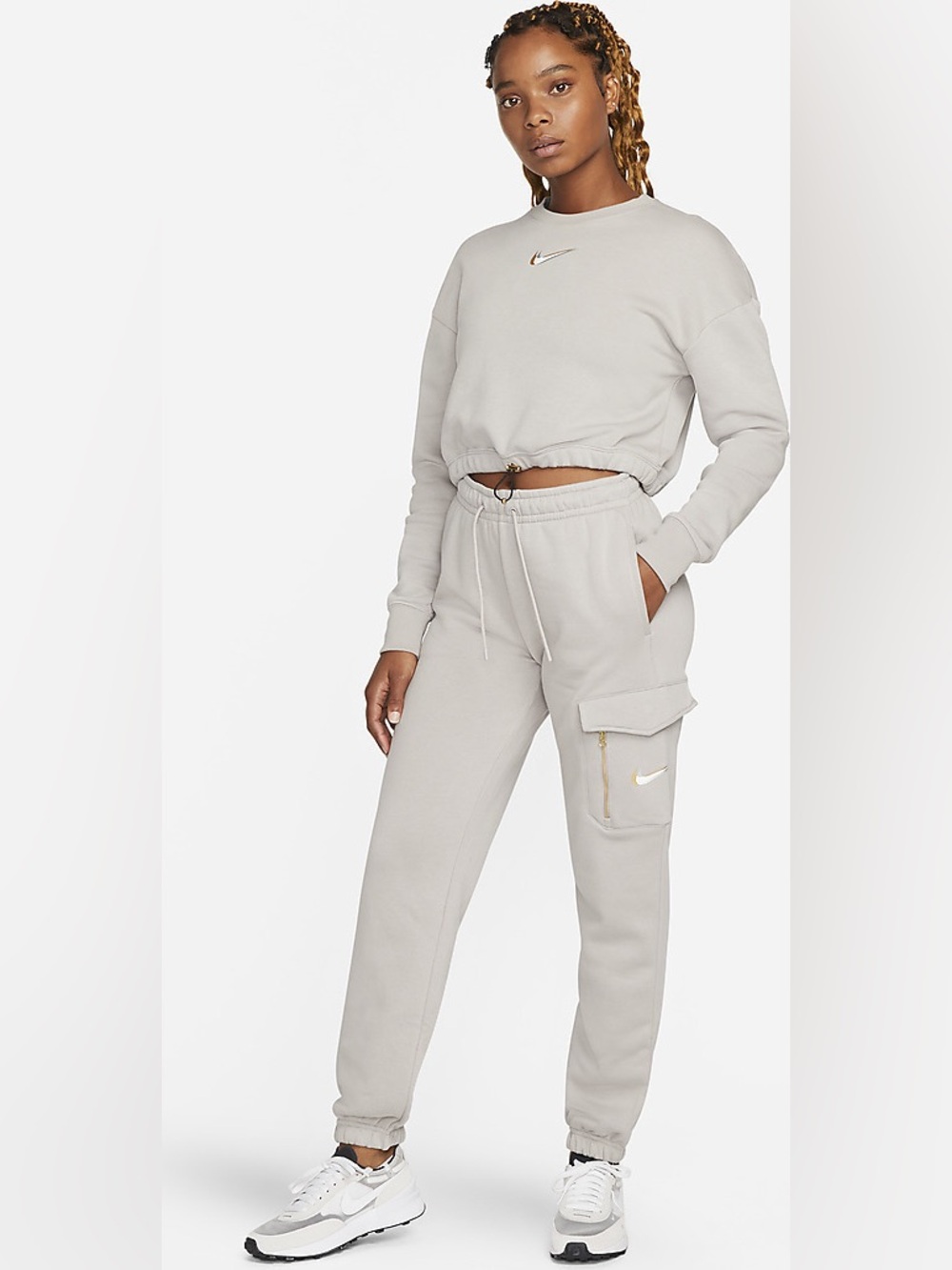 Nike Light Gray Cargo Zip Pocket Sweatpants